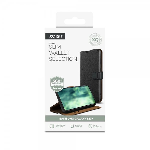 Xqisit Samsung Galaxy S23 Plus Etui Slim Wallet Selection Svart