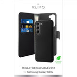 Puro Samsung Galaxy S23 Plus Etui Wallet Detachable 2 in 1 Svart