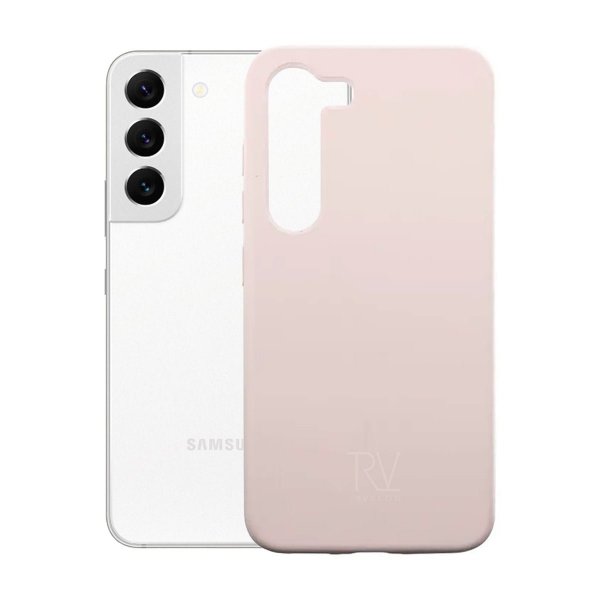 Rvelon Samsung Galaxy S23 Plus Deksel Silikon Sandrosa