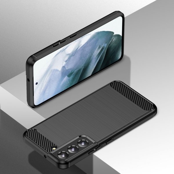 Samsung Galaxy S23 Plus Deksel Børstet Karbonfibertekstur Svart