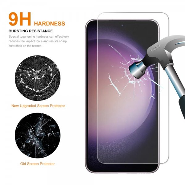 ENKAY Samsung Galaxy S23 Plus Deksel med Skjermbeskytter Skinntekstur Lilla