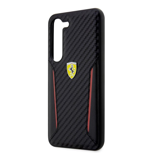 Ferrari Samsung Galaxy S23 Deksel Carbon & Stripe Svart