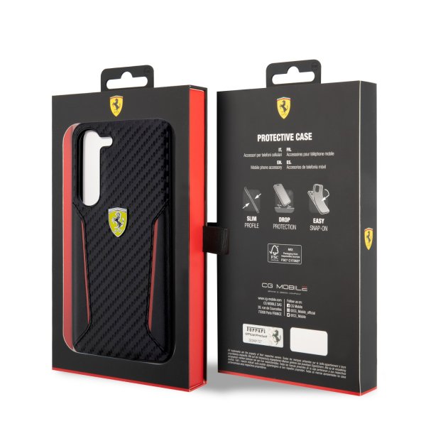 Ferrari Samsung Galaxy S23 Deksel Carbon & Stripe Svart