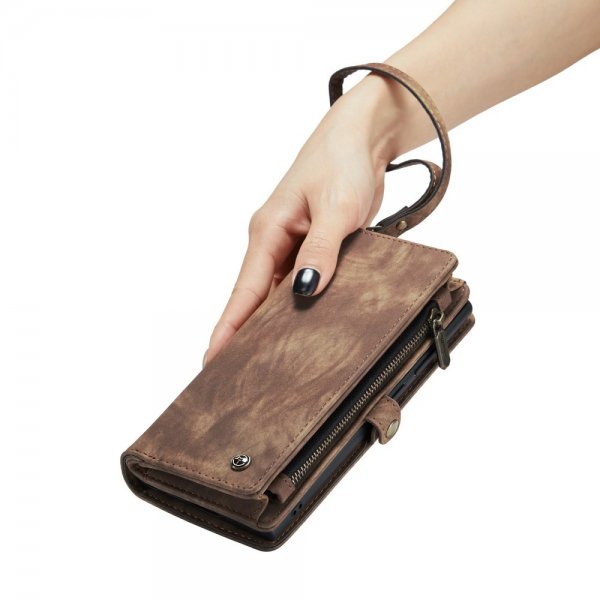 CaseMe Samsung Galaxy S23 Ultra Etui 008 Series Avtakbart Deksel Brun