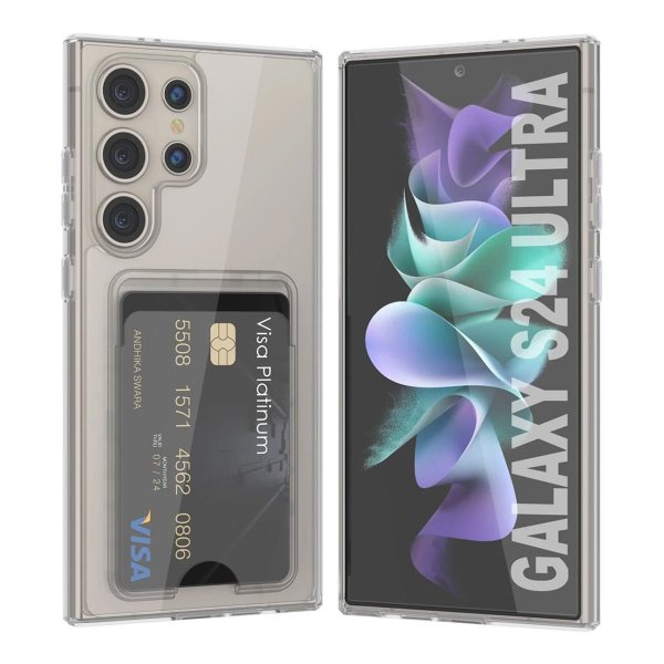 Rvelon Samsung Galaxy S23 Ultra Deksel Kortholder Transparent