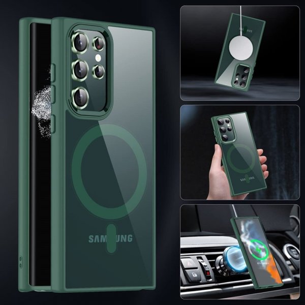 Samsung Galaxy S23 Ultra Deksel Farget Kant MagSafe Grønn