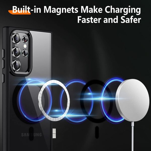 Samsung Galaxy S23 Ultra Deksel Farget Kant MagSafe Svart