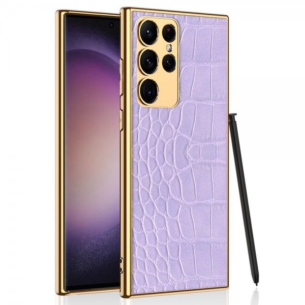 GKK Samsung Galaxy S23 Ultra Deksel Krokodillemønster Lilla