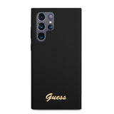 Guess Samsung Galaxy S23 Ultra Deksel Liquid Silicone Metal Logo Svart