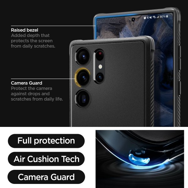 Spigen Samsung Galaxy S23 Ultra Deksel Rugged Armor Matte Black