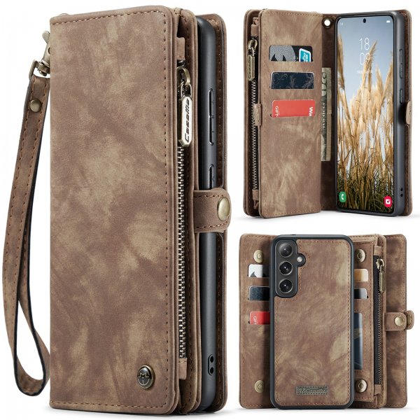 CaseMe Samsung Galaxy S24 FE Etui 008 Series Avtakbart Deksel Brun