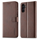 Lc.Imeeke Samsung Galaxy S24 FE Etui med Kortlomme stativfunksjon Mørkebrun