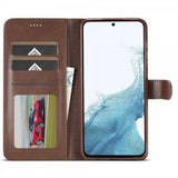 Lc.Imeeke Samsung Galaxy S24 FE Etui med Kortlomme stativfunksjon Mørkebrun