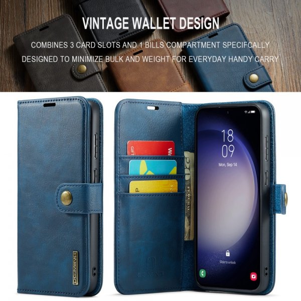 Dg.Ming Samsung Galaxy S24 FE Etui Avtagbart Deksel Blå