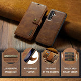 Dg.Ming Samsung Galaxy S24 FE Etui Avtagbart Deksel Brun