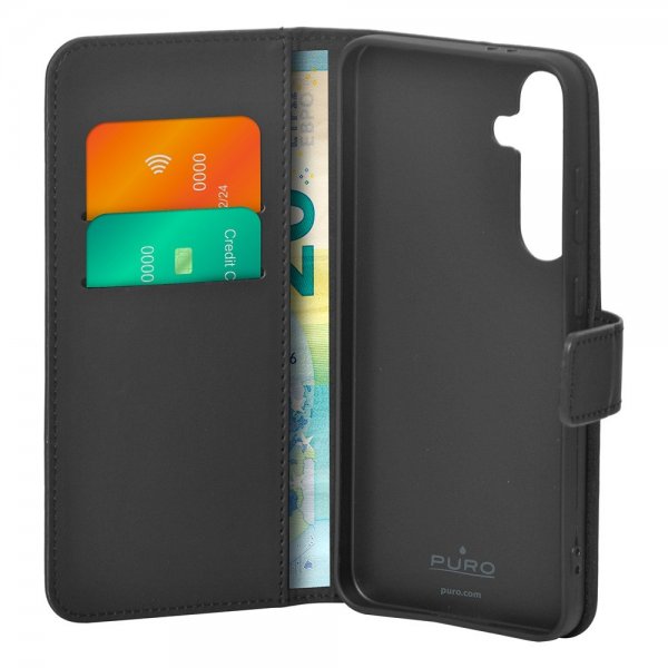 Puro Samsung Galaxy S24 FE Etui Wallet Stand Svart