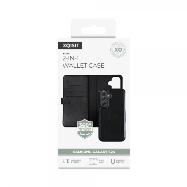 Xqisit Samsung Galaxy S24 Etui 2-in-1 Wallet Case Svart