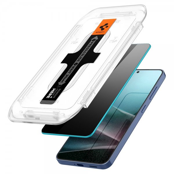 Spigen Samsung Galaxy S24/Galaxy S25 Skjermbeskytter GLAS.tR EZ Fit Privacy 2-pakning