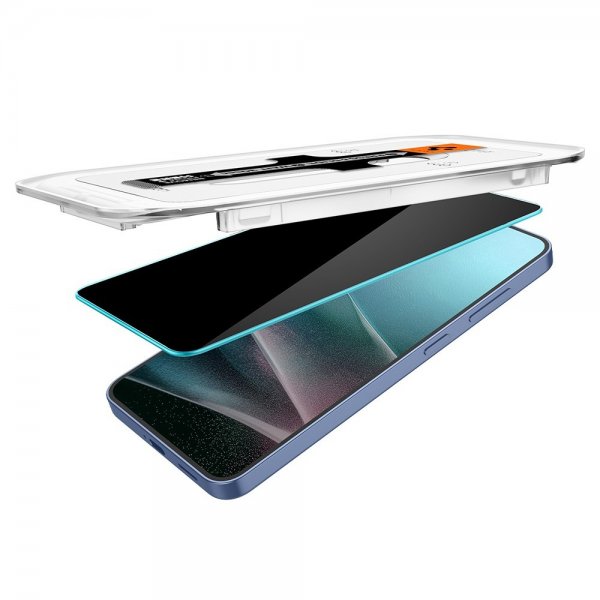 Spigen Samsung Galaxy S24/Galaxy S25 Skjermbeskytter GLAS.tR EZ Fit Privacy 2-pakning