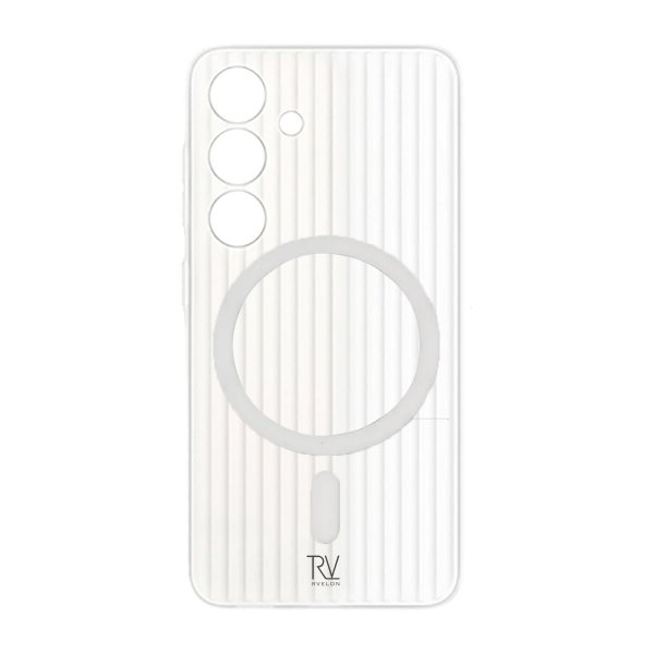 Rvelon Samsung Galaxy S24 Deksel Korrugerte MagSafe Hvit