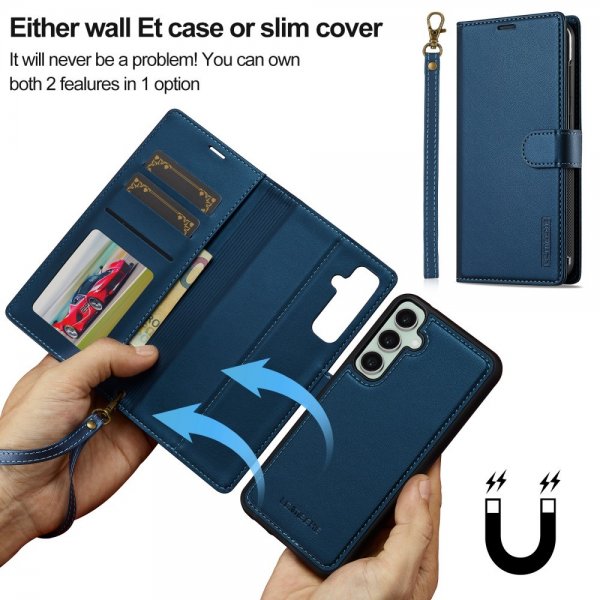 Lc.Imeeke Samsung Galaxy S24 Plus Etui Avtagbart Deksel L2 Series MagSafe Blå