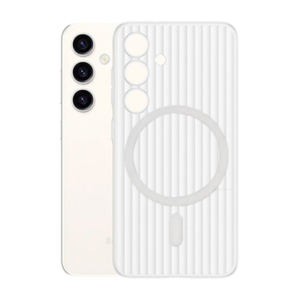 Samsung Galaxy S24 Plus Deksel Korrugerte MagSafe Transparent