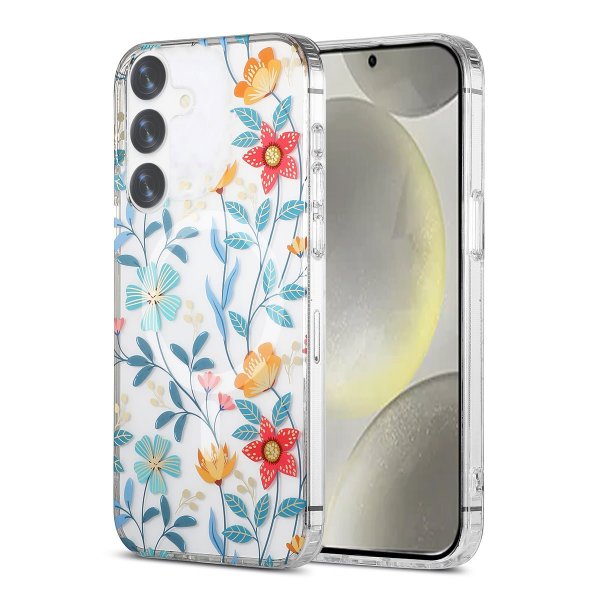 Samsung Galaxy S24 Plus Deksel Blomstermønster MagSafe Kvister