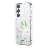 Samsung Galaxy S24 Plus Deksel Blomstermønster MagSafe Hvit