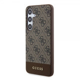 Guess Samsung Galaxy S24 Plus Bottom Stripe Metal Logo Brun