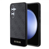 Guess Samsung Galaxy S24 Plus Bottom Stripe Metal Logo Svart