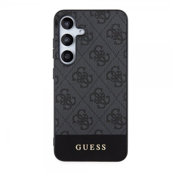 Guess Samsung Galaxy S24 Plus Bottom Stripe Metal Logo Svart
