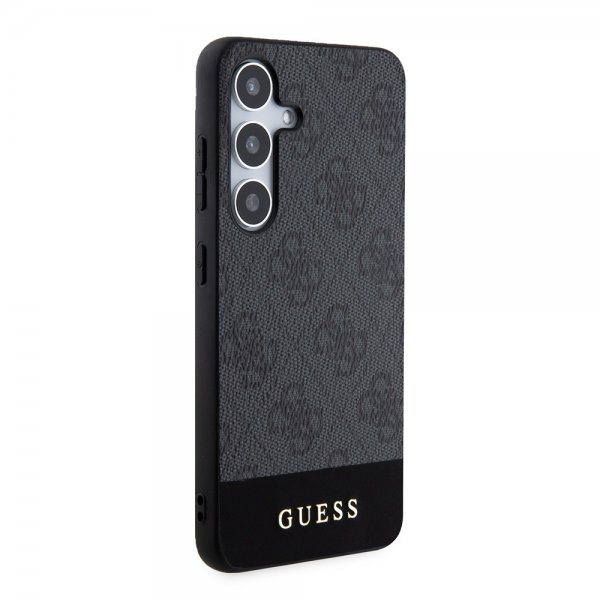 Guess Samsung Galaxy S24 Plus Bottom Stripe Metal Logo Svart