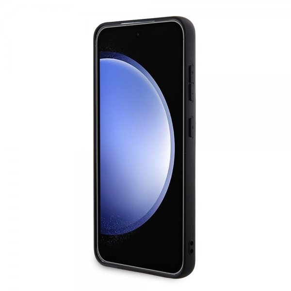 Guess Samsung Galaxy S24 Plus Bottom Stripe Metal Logo Svart