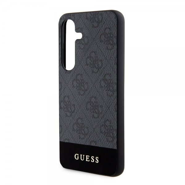 Guess Samsung Galaxy S24 Plus Bottom Stripe Metal Logo Svart