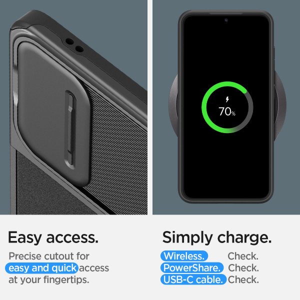 Spigen Samsung Galaxy S24 Deksel Optik Armor Svart
