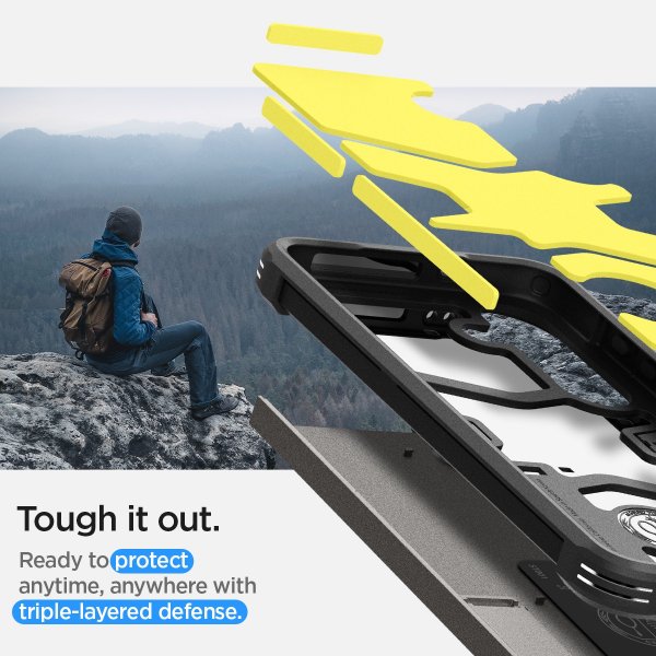 Spigen Samsung Galaxy S24 Deksel Tough Armor Gunmetal