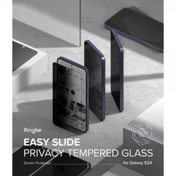 Ringke Samsung Galaxy S24 Skjermbeskytter Easy Slide Privacy 2-pakning