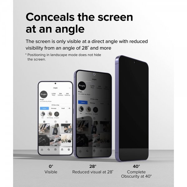 Ringke Samsung Galaxy S24 Skjermbeskytter Easy Slide Privacy 2-pakning