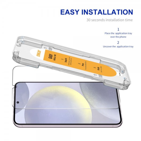 ENKAY Samsung Galaxy S24 Skjermbeskytter Monteringsramme Easy Install