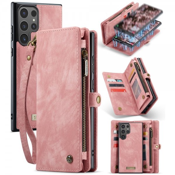 CaseMe Samsung Galaxy S24 Ultra Etui 008 Series Avtakbart Deksel Rosa
