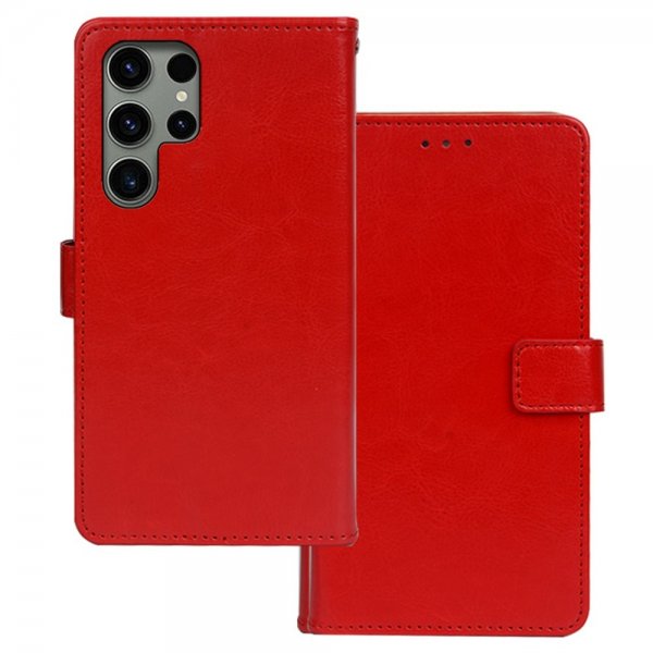 Samsung Galaxy S24 Ultra Etui 3 Kortlomme  Rød