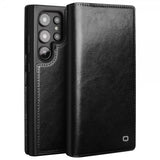 Qialino Samsung Galaxy S24 Ultra Etui Ekte Skinn Svart