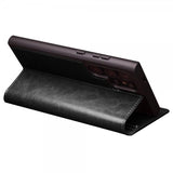 Qialino Samsung Galaxy S24 Ultra Etui Ekte Skinn Svart