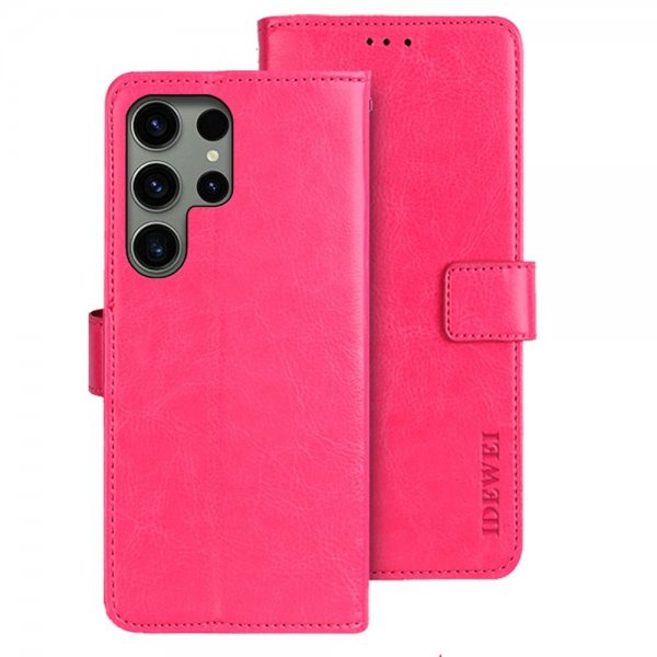 Samsung Galaxy S24 Ultra Etui Skinntekstur Magenta