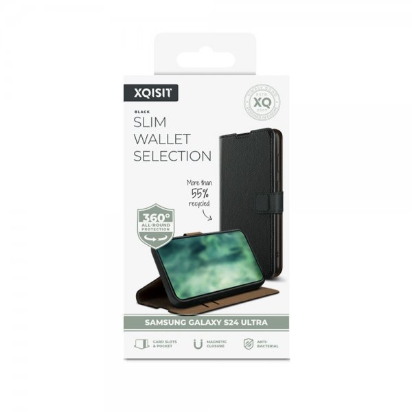Xqisit Samsung Galaxy S24 Ultra Etui Slim Wallet Selection Svart