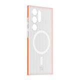 Rvelon Samsung Galaxy S24 Ultra Deksel Korrugerte MagSafe Oransje