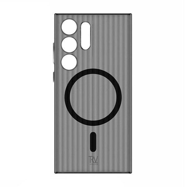 Rvelon Samsung Galaxy S24 Ultra Deksel Korrugerte MagSafe Svart
