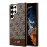 Guess Samsung Galaxy S24 Ultra Bottom Stripe Metal Logo Brun