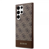 Guess Samsung Galaxy S24 Ultra Bottom Stripe Metal Logo Brun