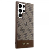 Guess Samsung Galaxy S24 Ultra Bottom Stripe Metal Logo Brun